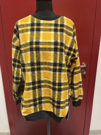 Bershka Checkered Sweater with Zippers, Size S
