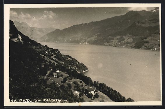 Cartoline postali: Betlis am Walensee, Panorama mit Bergen – Usato da Berlin venduto da bartko-reher