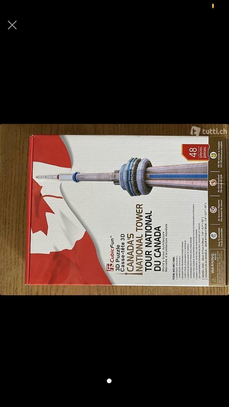 Puzzle: 3D-Puzzle Canada Tower – Nuovo e nell'imballaggio originale da Basel venduto da Tshabajuju
