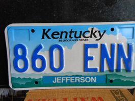 USA Nummernschild Kentucky Jefferson  original neu