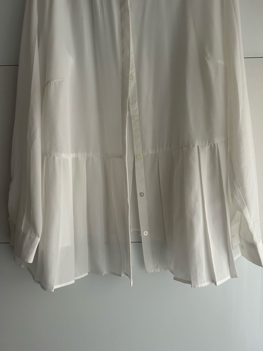 Camicette: Weisse Bluse mit Fallten Gr 48/50, – Usato da Oftringen venduto da Jola16 1