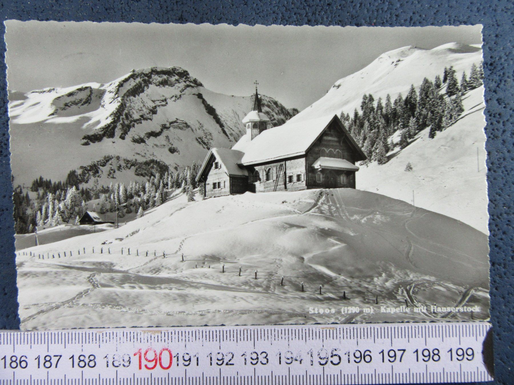 Ansichtskarten: STOOS  1953 KAPELLE IM SCHNEE – Gebraucht aus Ettingen von Hausi4711