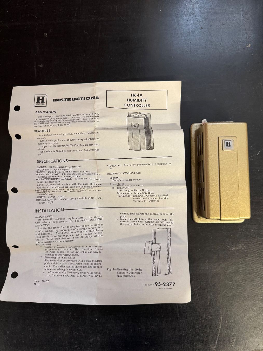 Honeywell Sistema di controllo: HONEYWELL Feuchtigkeitsregler humidity controller alt – Usato da Oberkulm venduto da Thomy9 3