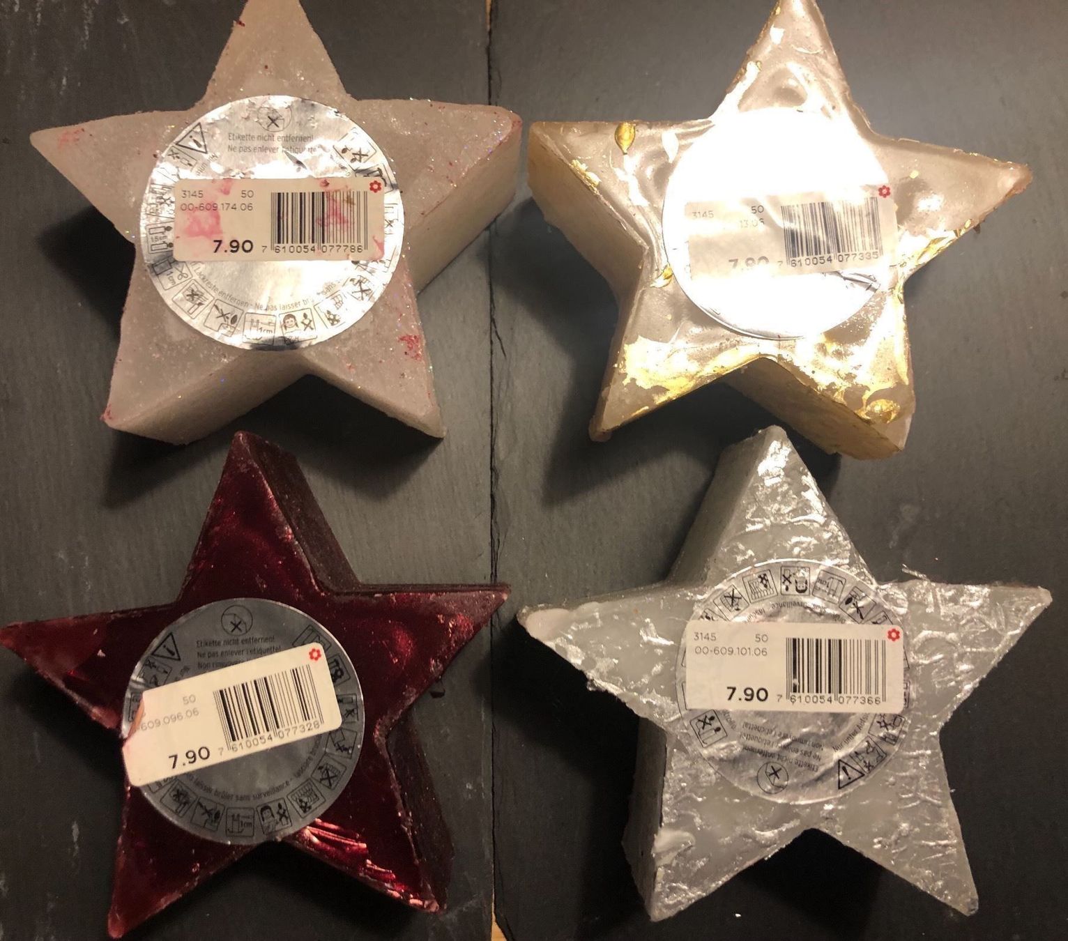 Candele: 4 x Weihnachts Kerzen Sterne – Nuovo (secondo la descrizione) da Kestenholz venduto da Inna09 1
