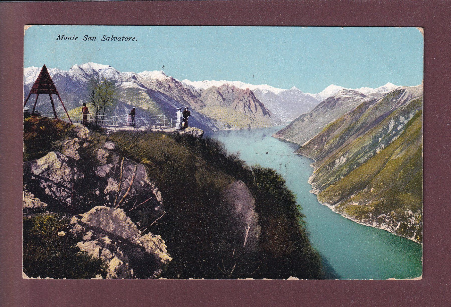 Cartoline postali: MONTE SAN SALVATORE - Gente - 1912 – Usato da Pully venduto da nicecards