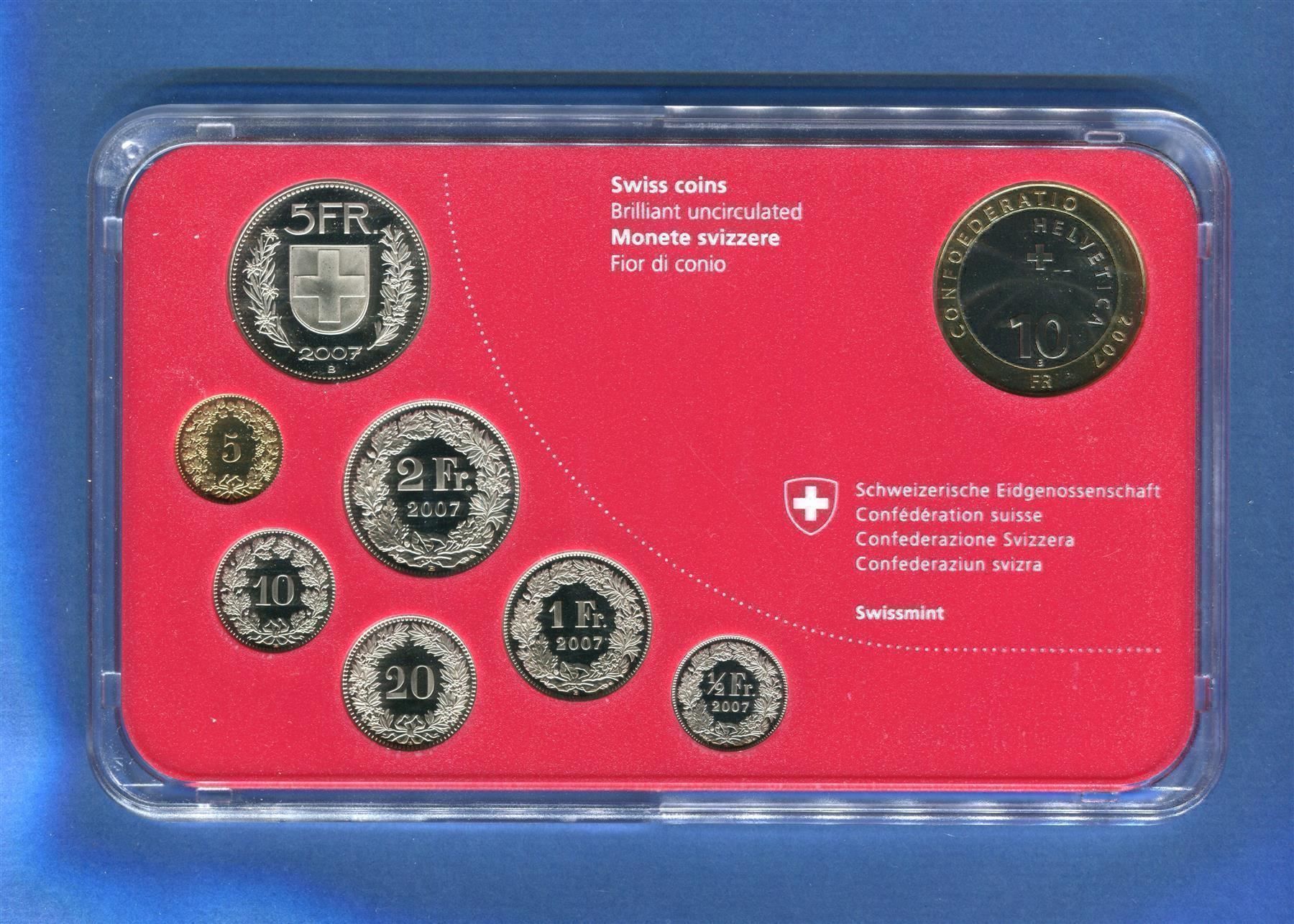Tutti le monete: (343) Münzsatz 2007 Stgl im Schutzkarton – Usato da Rüthi (Rheintal) venduto da erdnuessli1 2