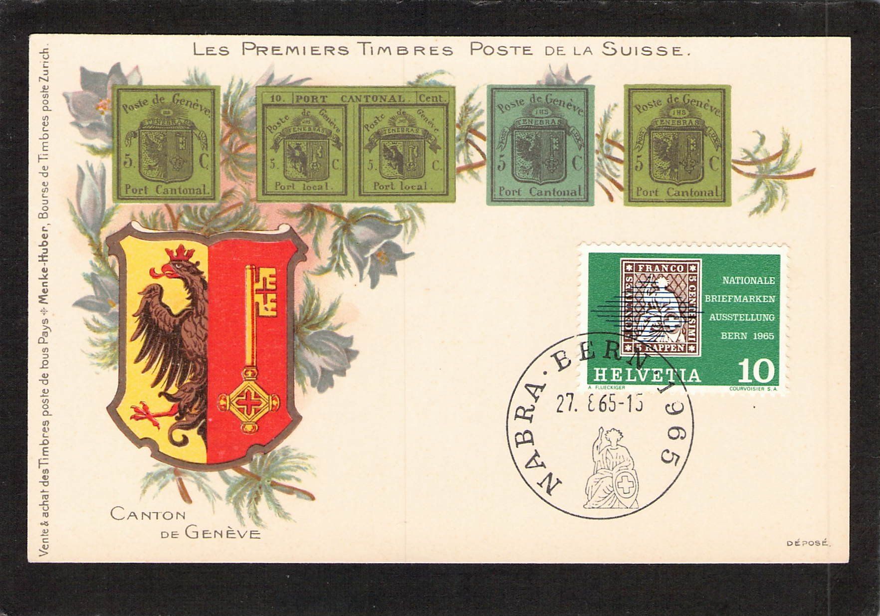 Cartoline postali: AK Briefmarkensprache , NABRA Bern 27.8.1965 – Usato da Reichenburg venduto da Pipo-67