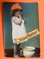 1907 Postkarte: Kinder mit Nachthafen