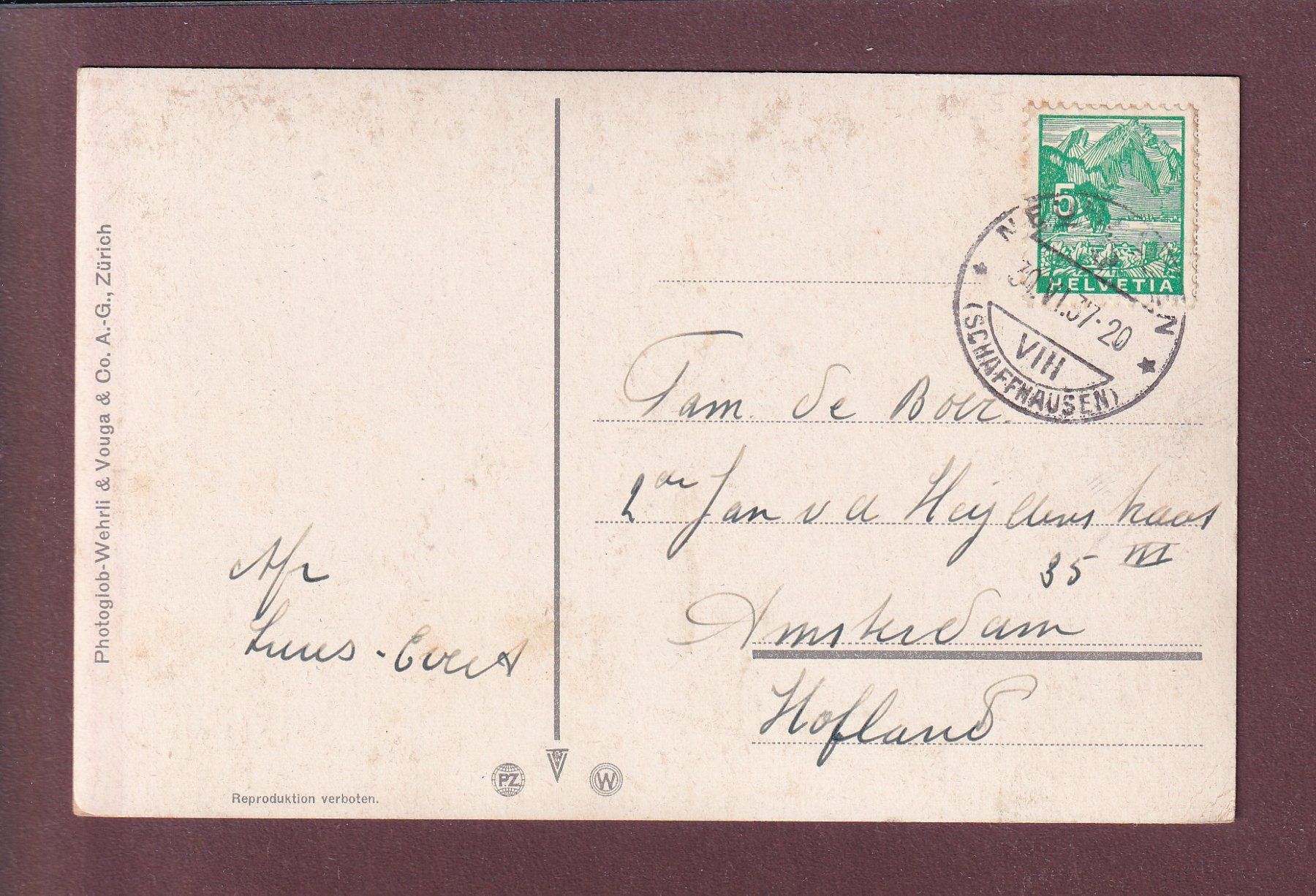 Cartes postales: RHEINFALL - 1937 – D'occasion à Pully par nicecards 1