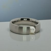Perlen Ring Edelstahl matt Grösse 60