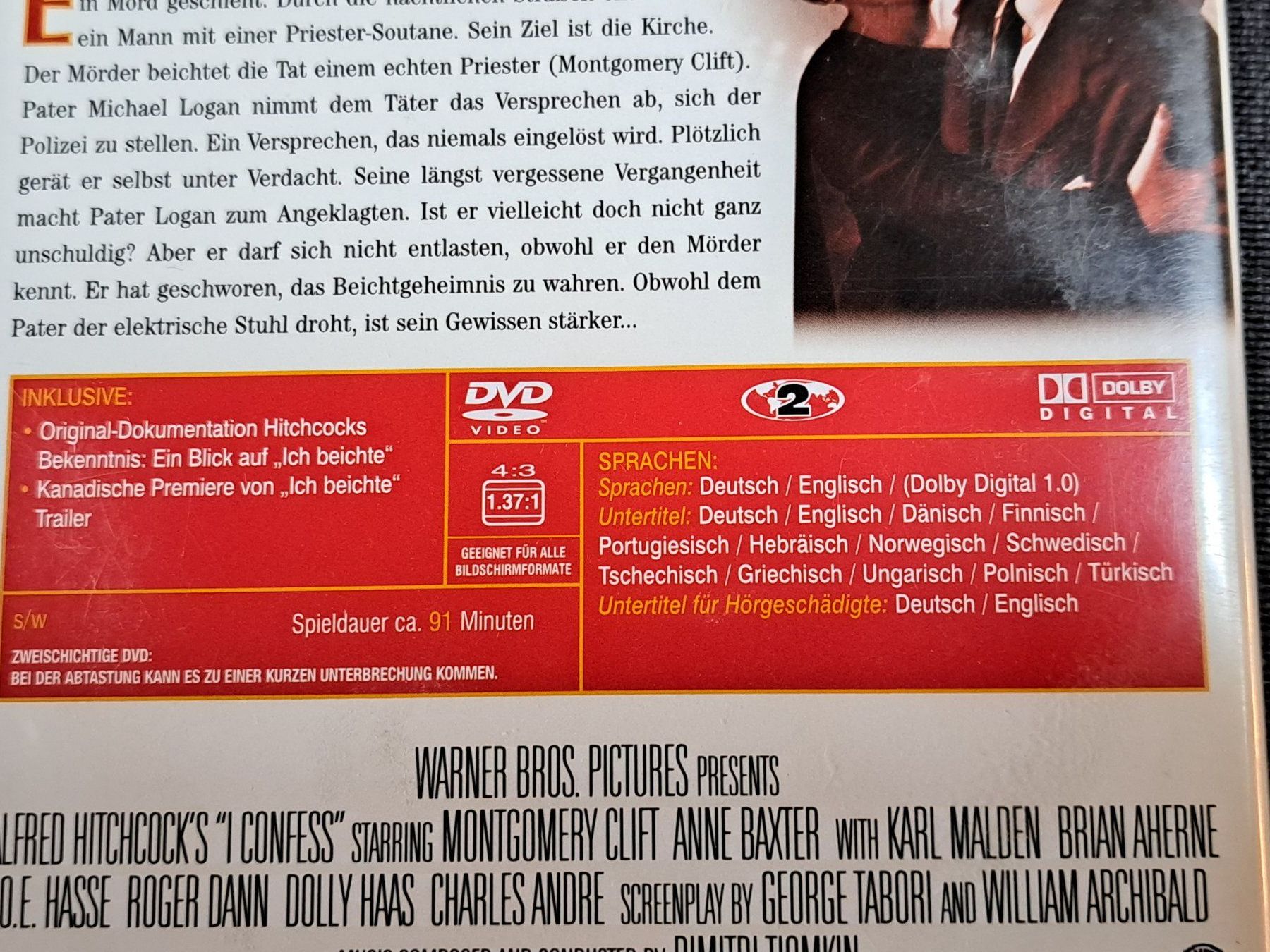 Tutti i DVDs: DVD Alfred Hitchcocks ''Ich Beichte'' mit Montgomery Clift – Usato da Unterseen venduto da Kanica 3