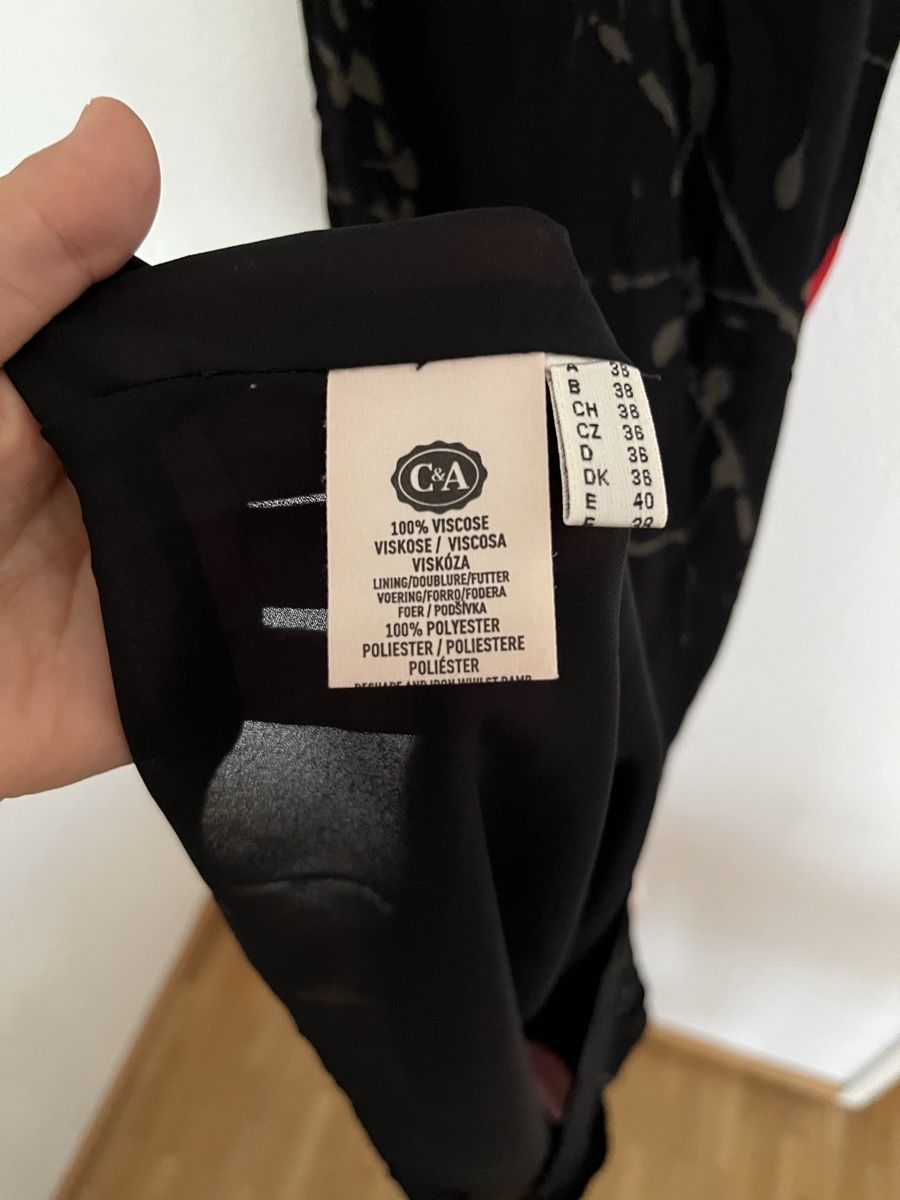 C&A Vestiti: ELEGANTES SCHWARZES BLUMENKLEID GR. 36 – Nuovo (secondo la descrizione) da Basel venduto da JJ.Elena 6