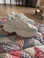 Pearly white chunky platform sneakers