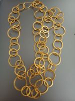24K vergoldete trendige Halskette, 92 cm