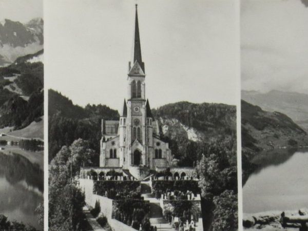 Cartoline postali: Lungern , See , Kirche , Brünigbahn  1961 – Usato da Grenchen venduto da Bluemchen1900