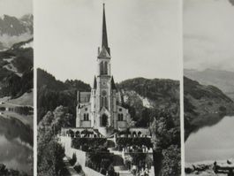 Lungern , See , Kirche , Brünigbahn  1961