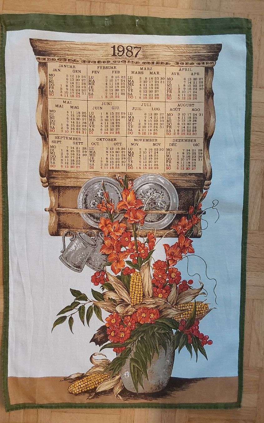 Küchentücher: Küchentuch Motiv Kalender 1987 – Gebraucht aus Köniz von scopello12