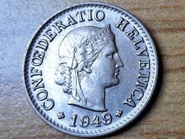 5 Rappen 1949 - fast unzirkuliert!