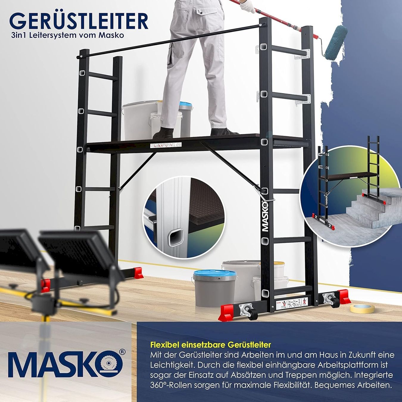Gerüste: MASKO Profi Alugerüst Schwarz – Neu und originalverpackt aus Bottighofen von zaap 5