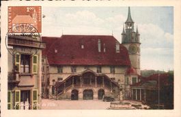 10.V.1960, Maximumkarte Rathaus Fribourg, mit pass. Stempel