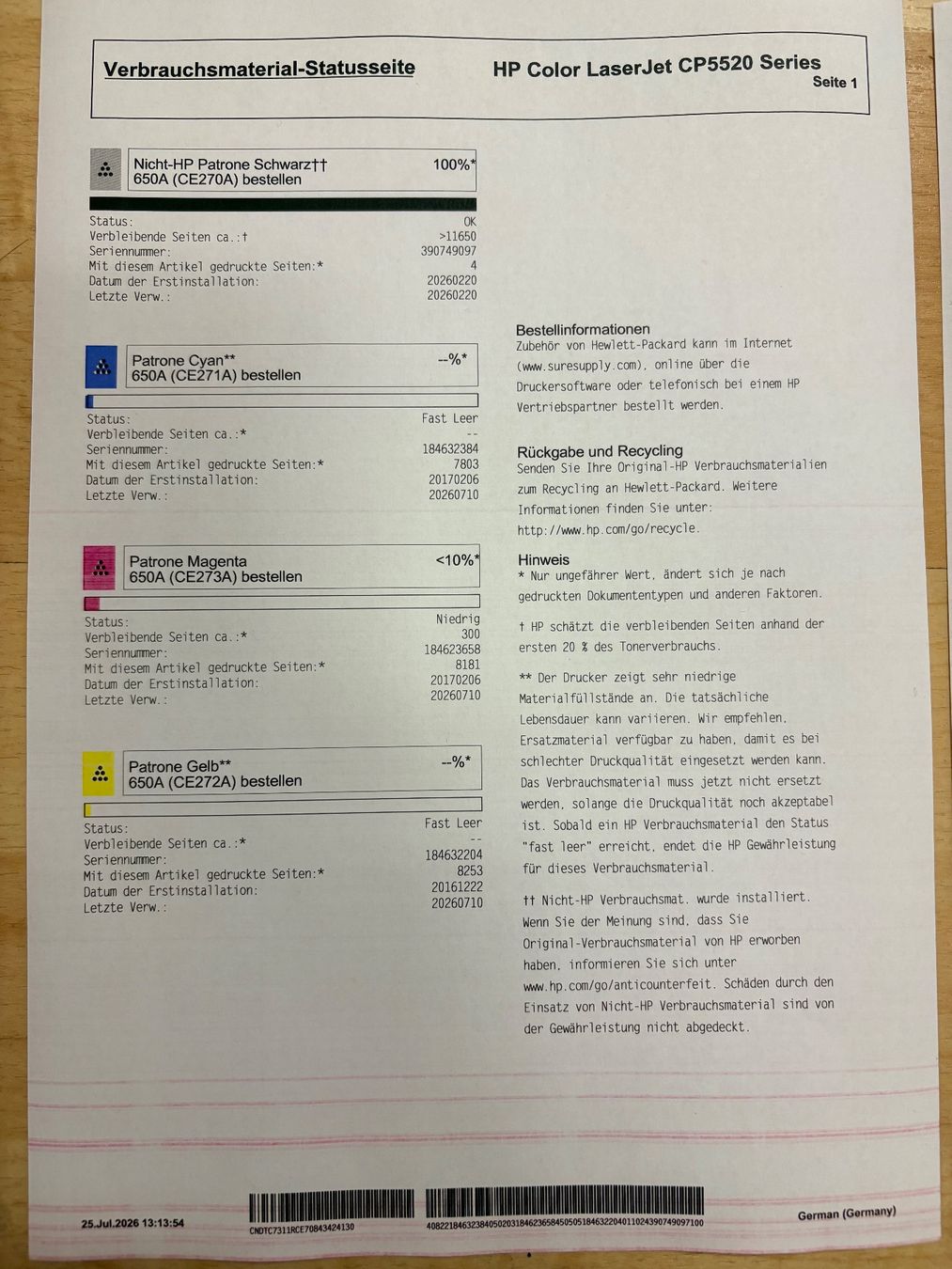 Hewlett Packard Stampanti: HP Color LaserJet CP5525 Drucker gebraucht – Usato da Brunnen venduto da Piacello 2