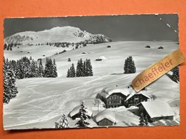 Alte Winter-Ansichtskarte Jaunpasshöhe mit Bäderhorn!