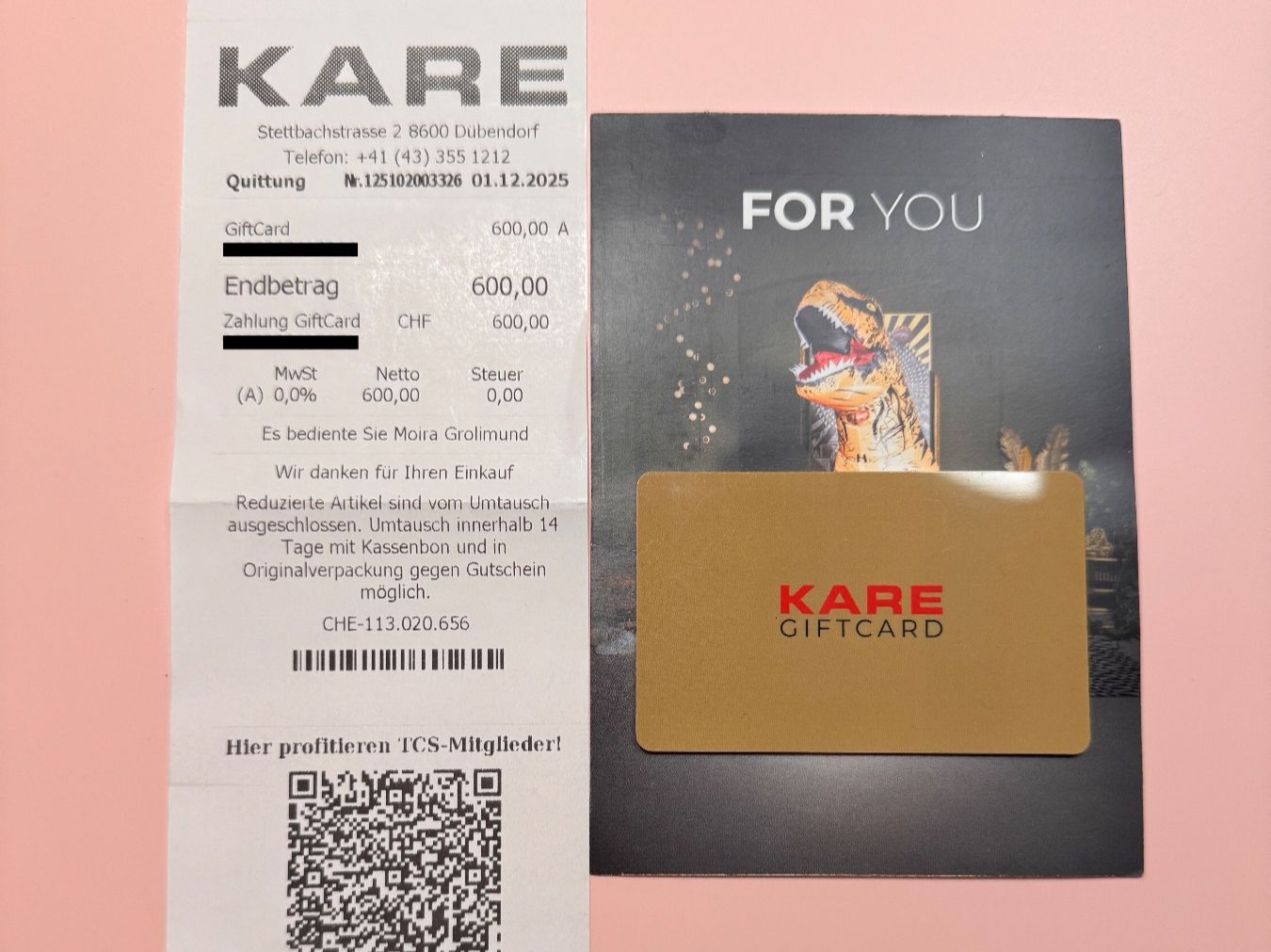 Kare Gutscheine: KARE Gutschein CHF 600 – Neu und originalverpackt aus Winterthur von Daviide93