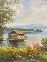 Original Oberholzer Öl Malerei signiert mit Rahmen um 1840 