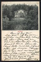 AK Homberg, Ortspartie mit Pension, 1905