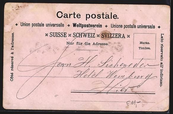 Cartoline postali: Litho Winterthur, Kath. Kirche, Bahnhof, – Usato da Berlin venduto da bartko-reher 1