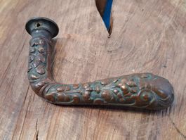 1 antikes Jugendstil Tür Drücker Lochteil Bronce (3603#TBS1)