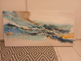 Handgemalte Acrylgemälde Leinwand von Madeline Yin 120x60cm