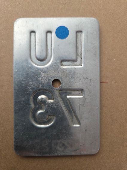 Sachs Schilder: Velonummer LU 73 plaque Velo – Gebraucht aus Schenkon von Uhu007 1