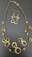 Parure collier et boucles d'oreilles ikita doré à l'or fin