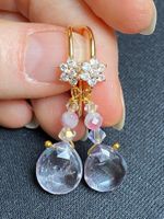 Unikat - Amethyst, Swarovski Ohrringe NEU