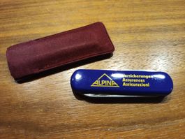 Alpina Sackmesser Victorinox, blau, mit Etui, selten!