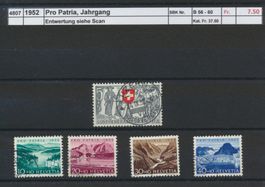 1952 Pro Patria, Jahrgang komplett, gestempelt
