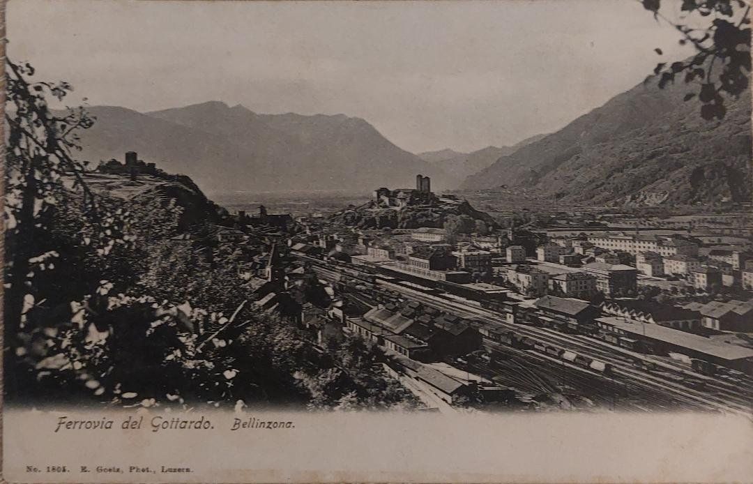 Cartoline postali: BELLINZONA  -  FERROVIA DEL GOTTARDO – Usato da Delémont venduto da Domdom1