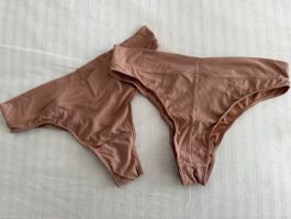 2x H&M String Tanga Unterwäsche Gr. M Rippstrick NEU