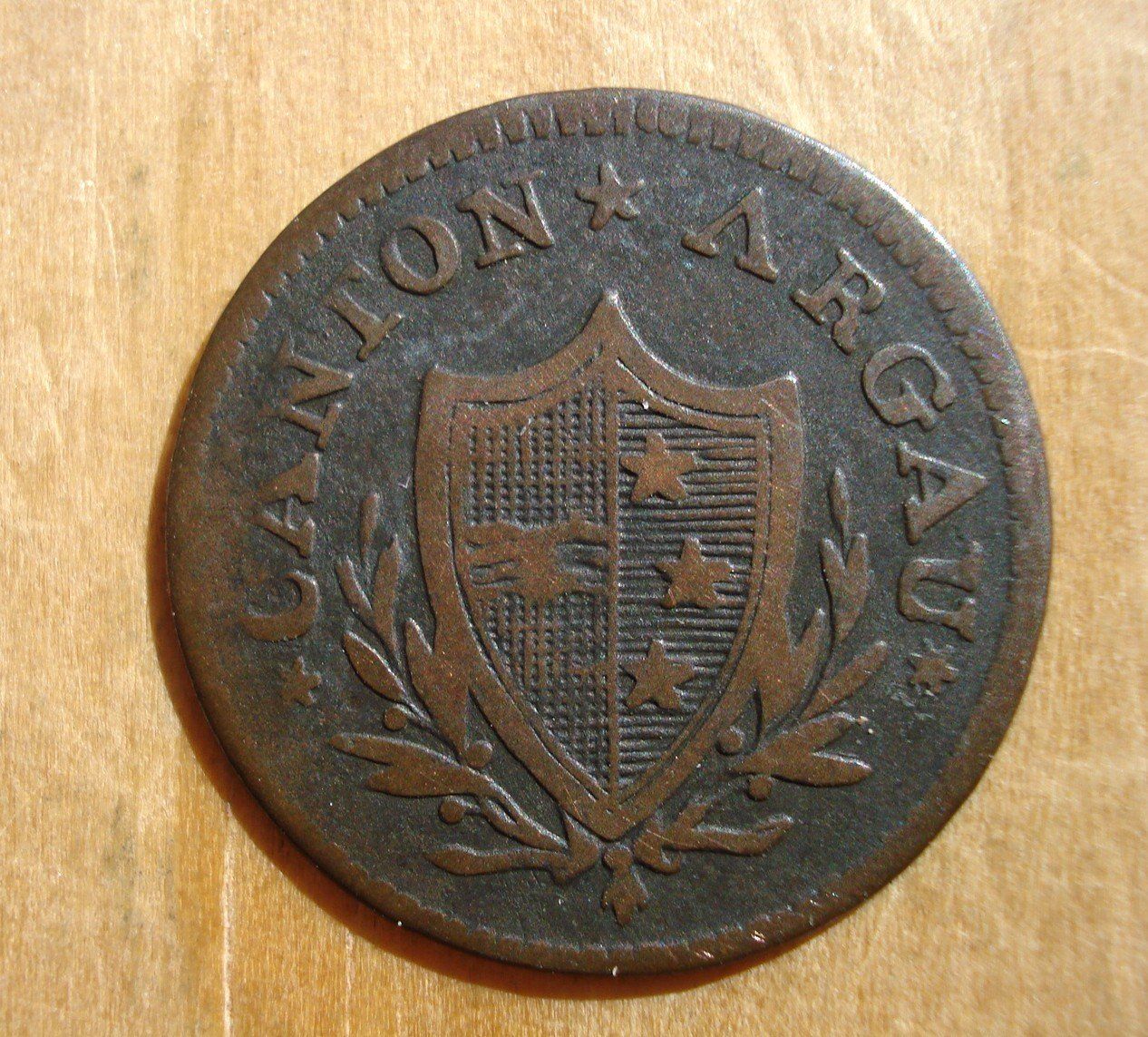 Alle Münzen: (D3) Aargau 2 Rappen 1812 – Gebraucht aus Erlach von Net-Coins 1