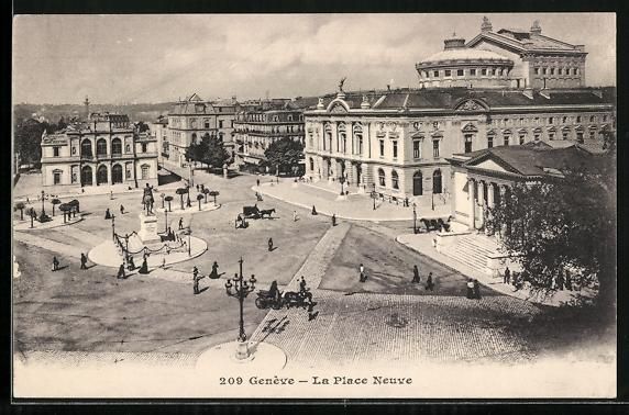 Cartoline postali: AK Geneve, La Place Neuve – Usato da Berlin venduto da bartko-reher