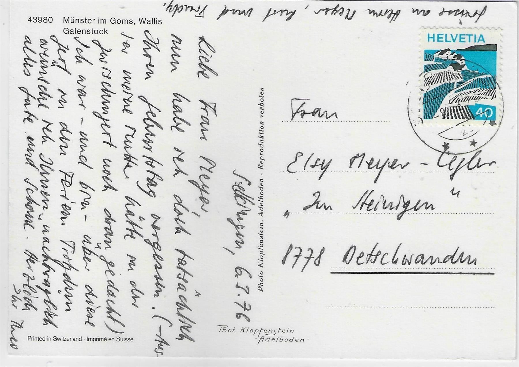 Cartoline postali: Münster im Goms - Bahn – Antico da Ettingen venduto da Kartenplanet 1
