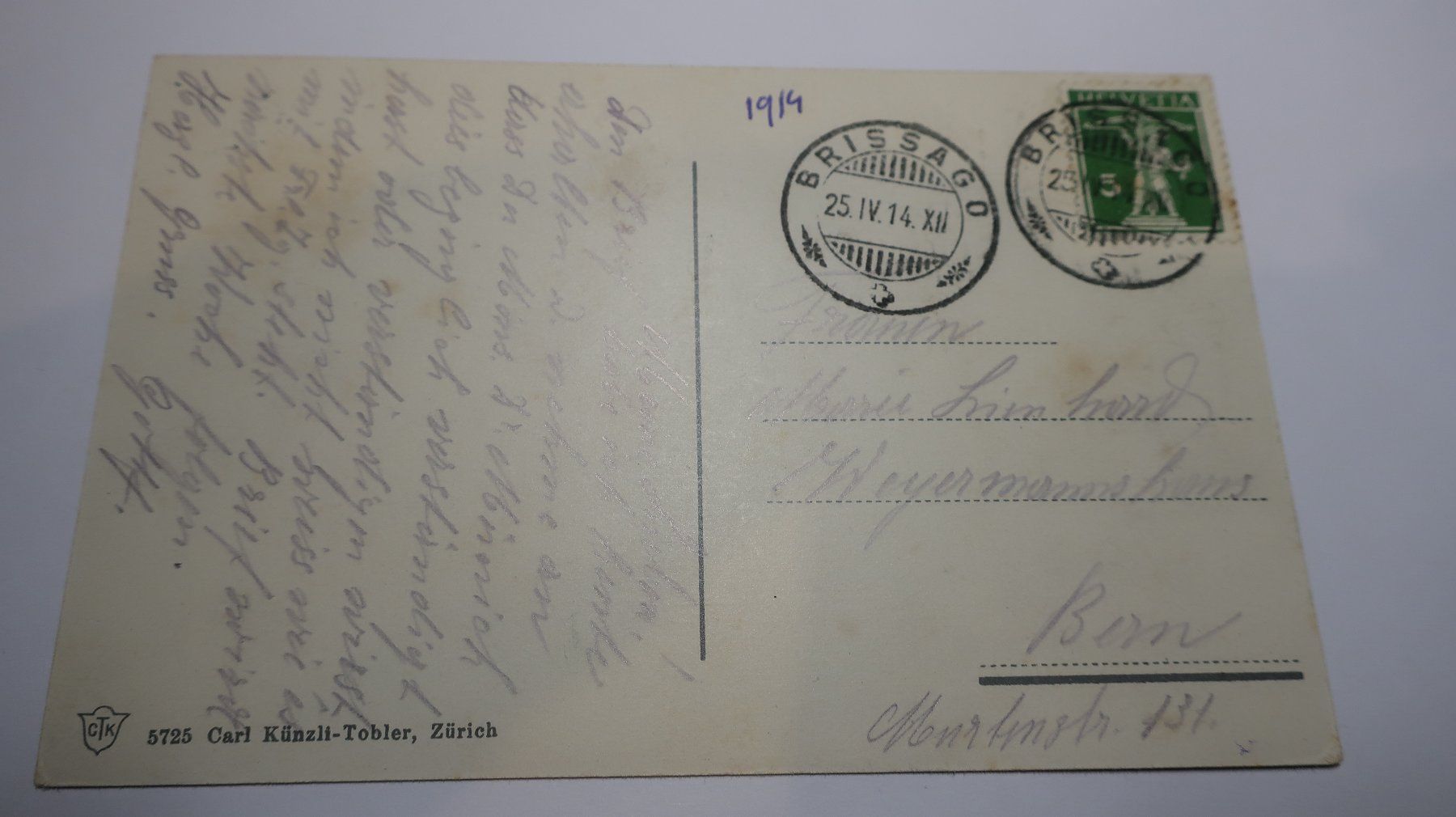 Ansichtskarten: Brissago 1914 – Gebraucht aus Cormoret von Pascalll2001 3