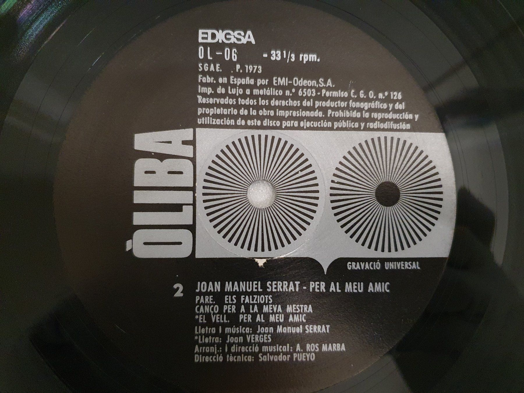 Schallplatten: Joan Manuel Serrat – Per Al Meu Amic – Gebraucht aus Uster von Vinyl-Leidenschaft 6