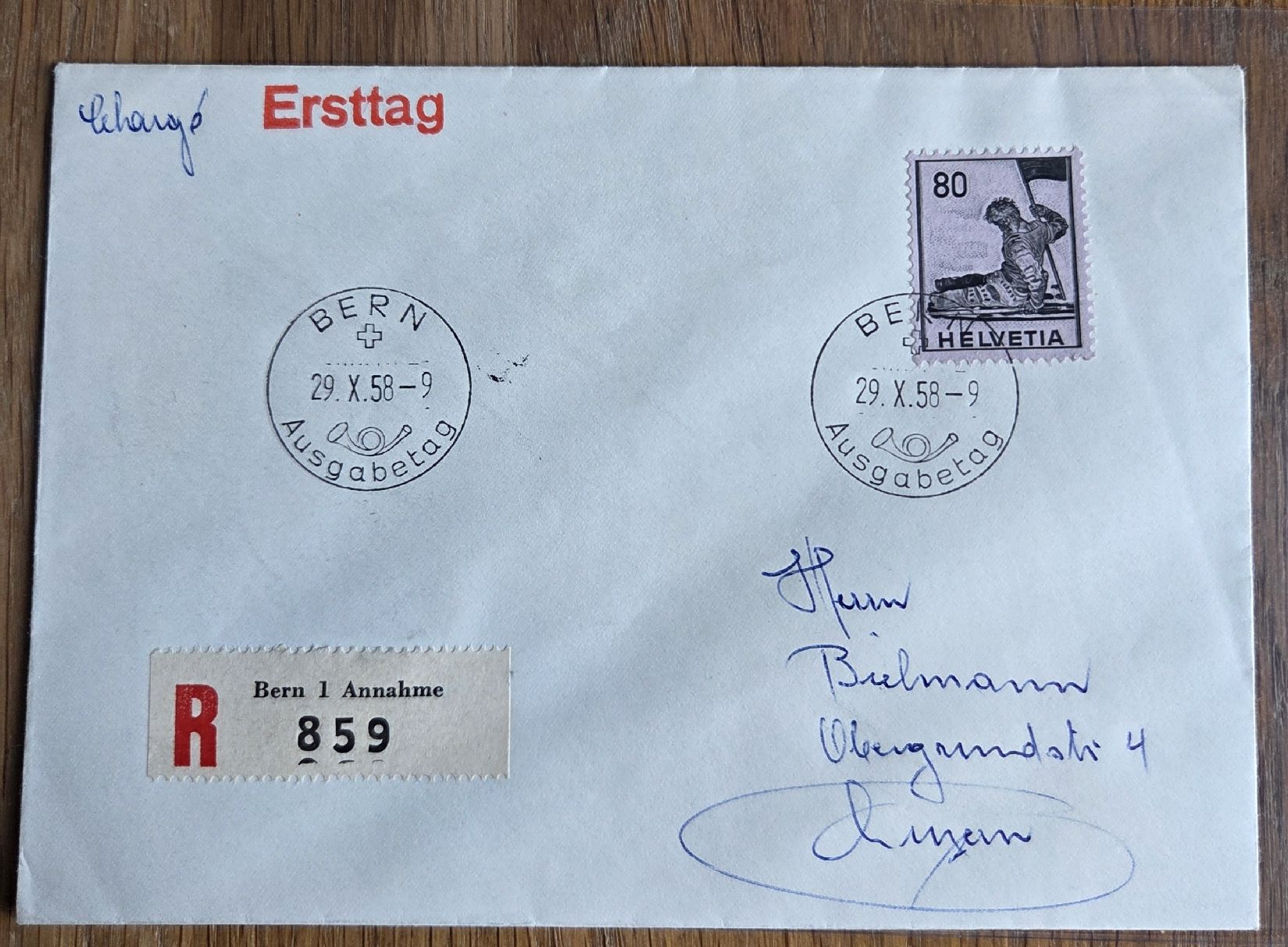 Tous les timbres: Ersttag Brief mit Top Briefmarke 1958 – D'occasion à Stans par Ducati16 1