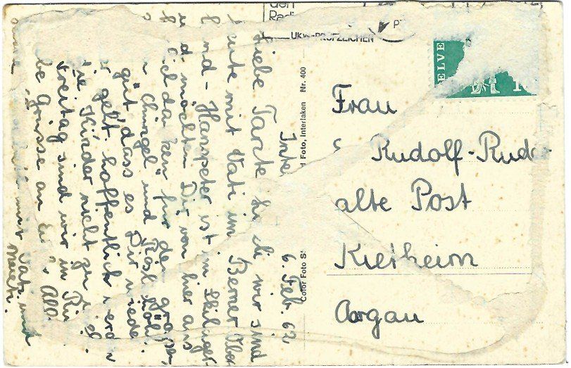 Cartoline postali: Alte AK Interlaken mit vier Motiven, 1962 – Usato da Rheinfelden venduto da wil_m7gh 1