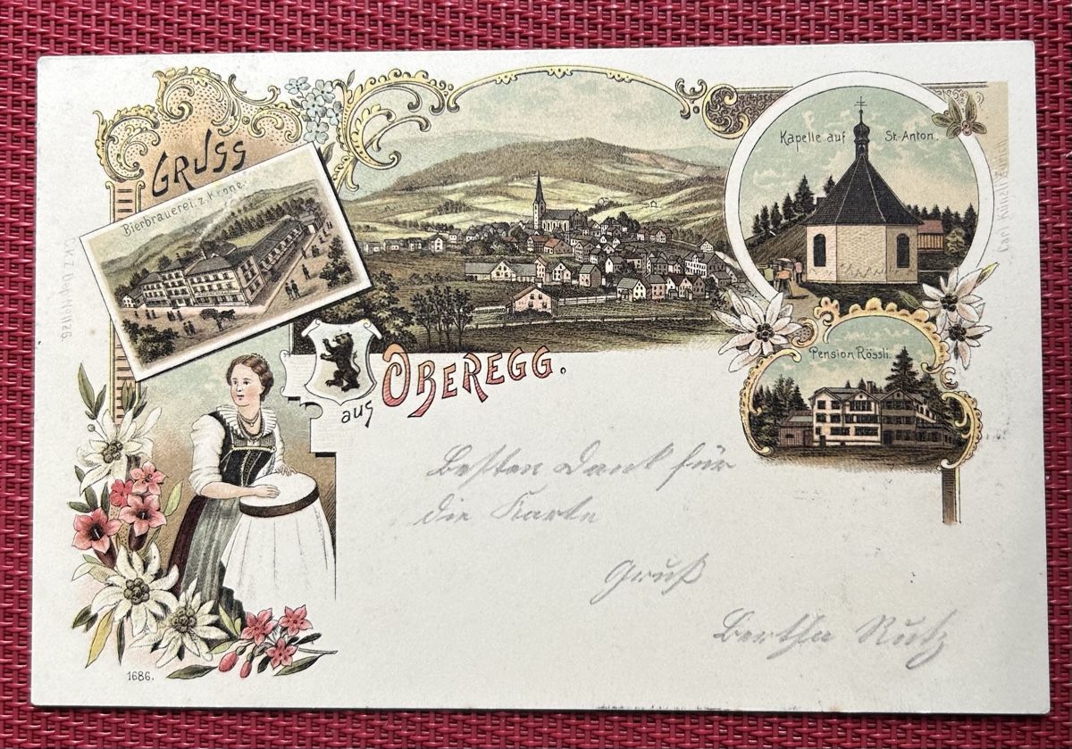 Cartoline postali: Gruss aus Oberegg Litho  – Usato da Horw venduto da Tellbub