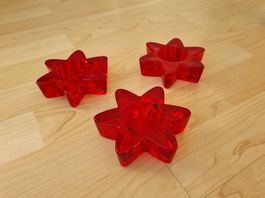 Teelichthalter Sterne rot aus Glas