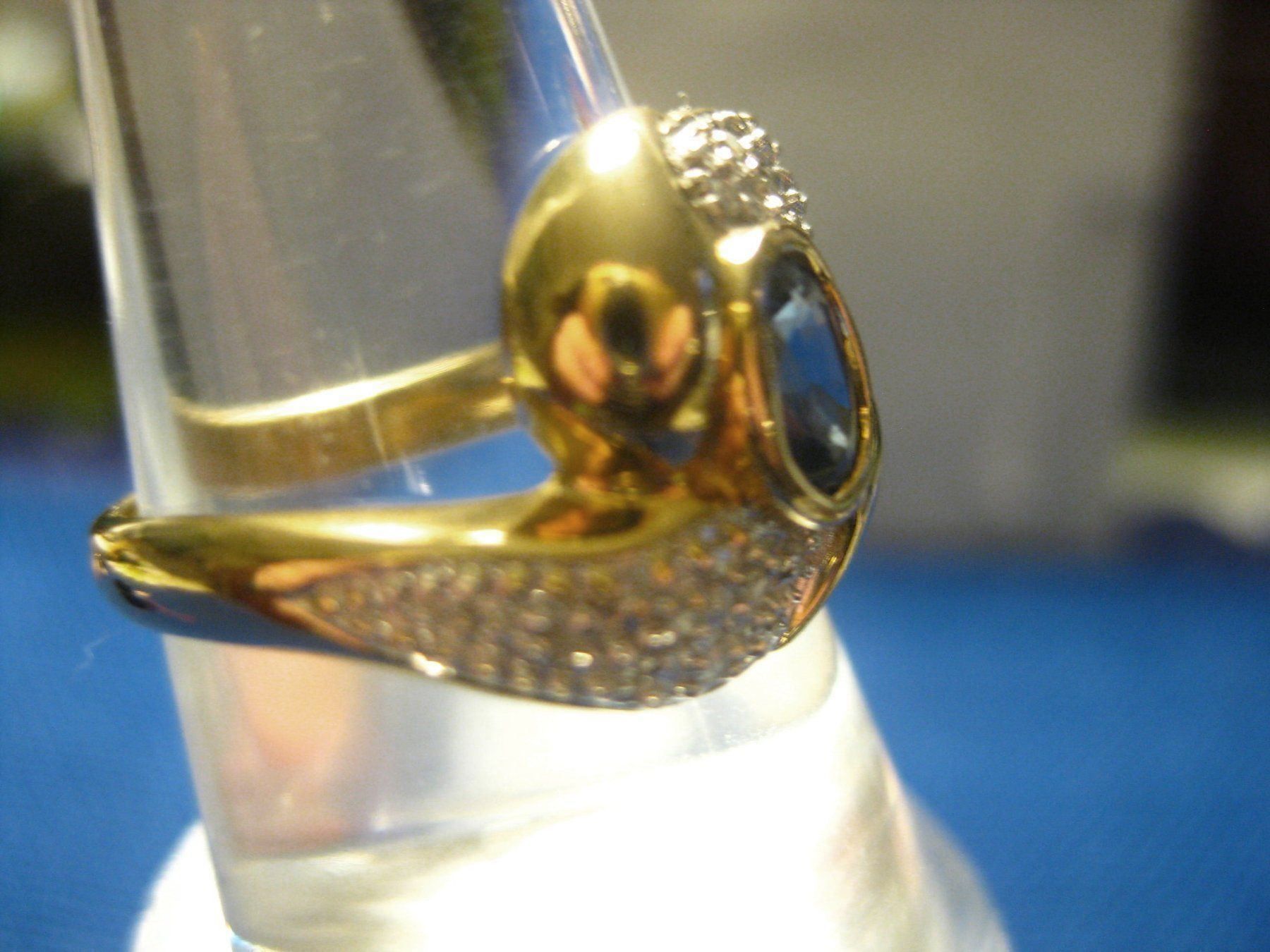 Anelli: TOP SAPHIR BRILLANT Ring ca 0,80ct 585er GG **VERSAND** – Usato da Goldach venduto da bonnyrio 3