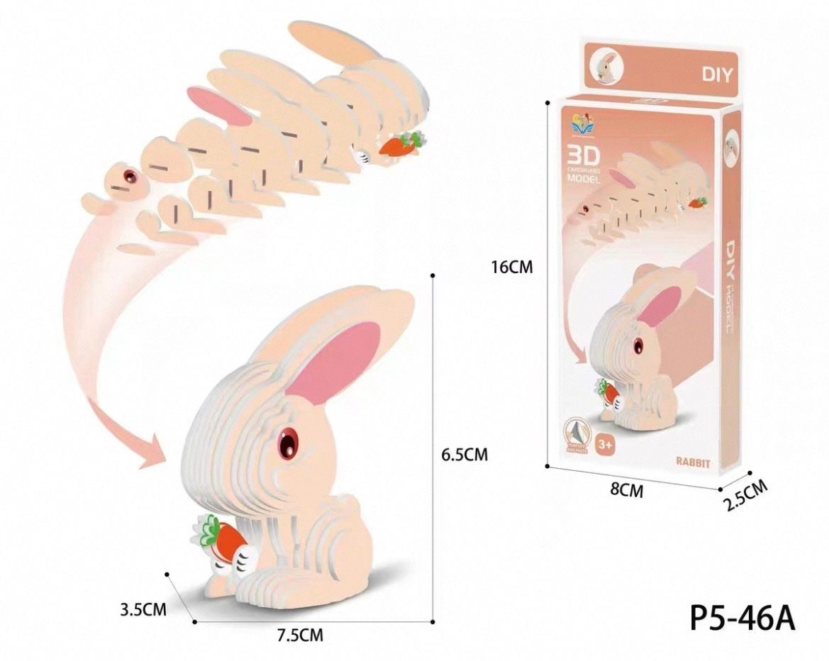 Puzzle: 3D Puzzle Hase Neu – Nuovo e nell'imballaggio originale da Rotkreuz venduto da handgeschenke.ch